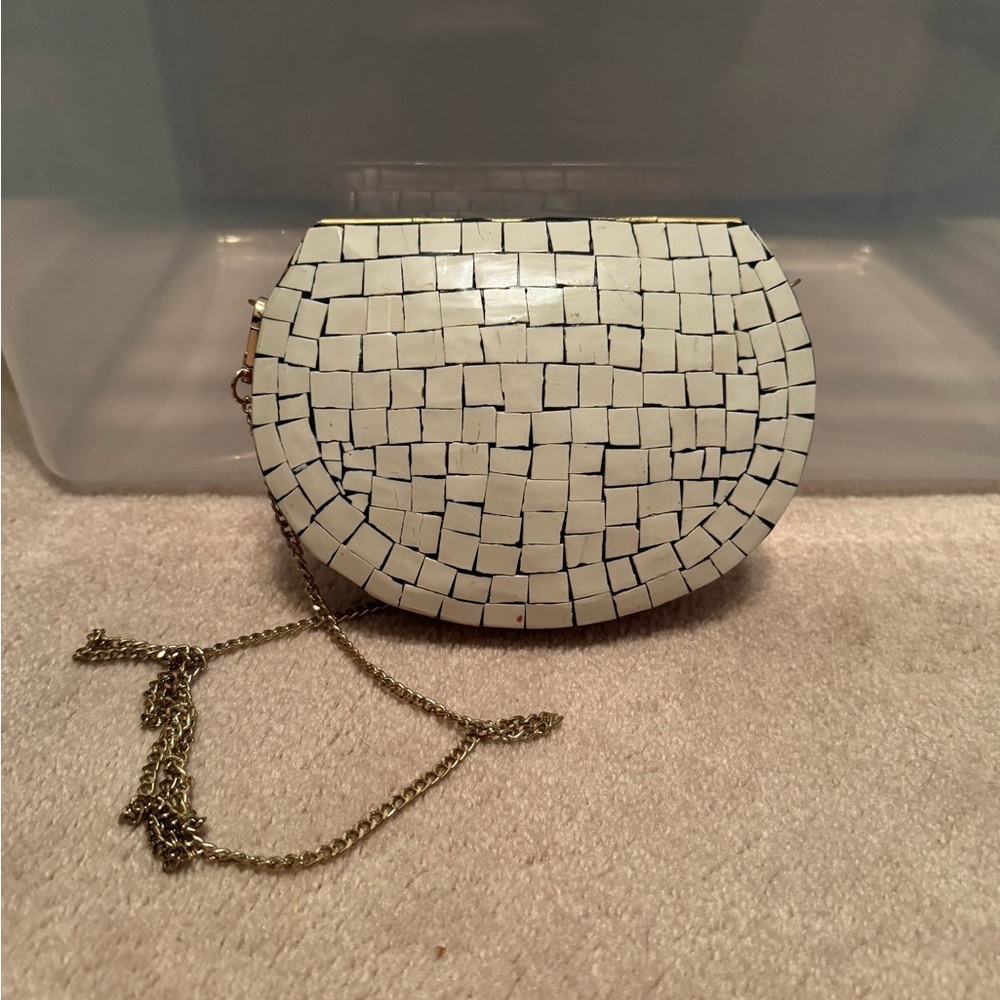 Mosaic Clutch with Chain Strap - Picture 2 of 4